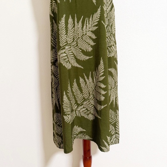 Makai Beach Palapalai Olive Palm Print A Line Dress - Picture 4 of 10